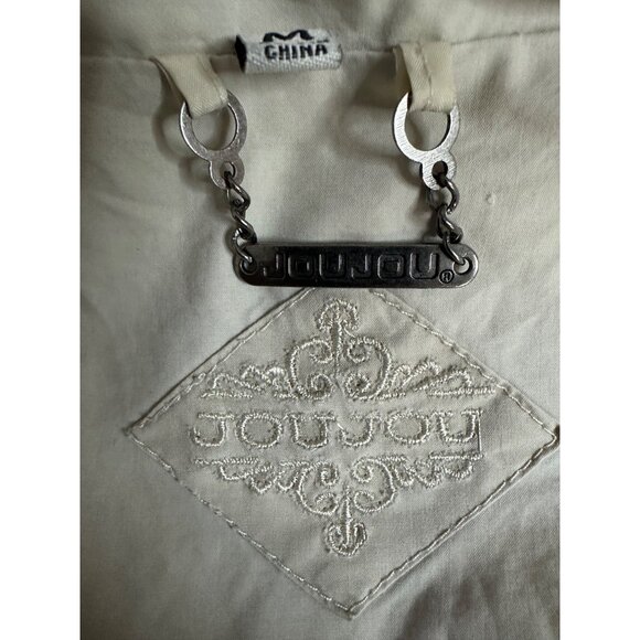 Joujou Womens Beige Utility Jacket With Button & Zipper Closure - Picture 4 of 8